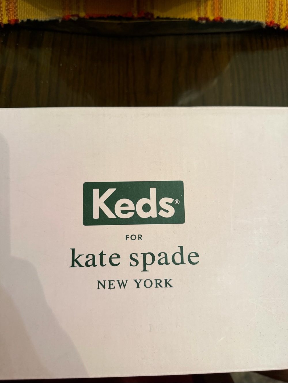 kate spade green and gold Keds Shoe Box with Label